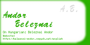 andor beleznai business card